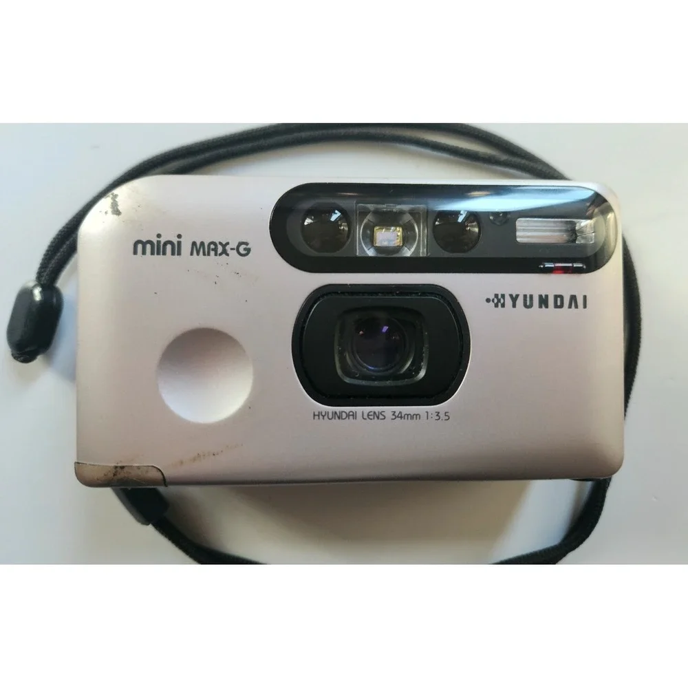 Rare Hyundai Mini Max-G Film 35mm Camera 34mm Lens -‎ Powers On Untested Further